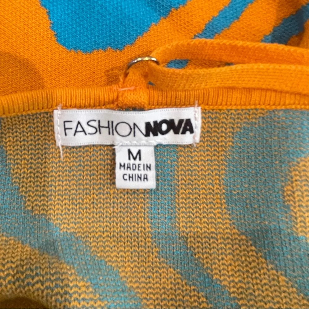 Vibrant Orange and Blue Women's Dress - Picture 5 of 8